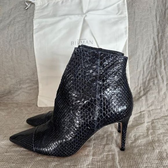 Alexandre Birman:  Megan 85 Python Ret Lacquer Booties - nightblue - Picture 9 of 14